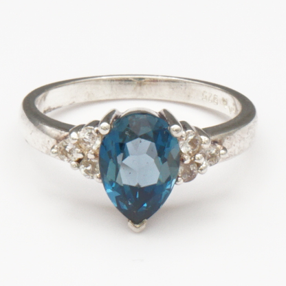 925 Silber Damenring – London-Topas