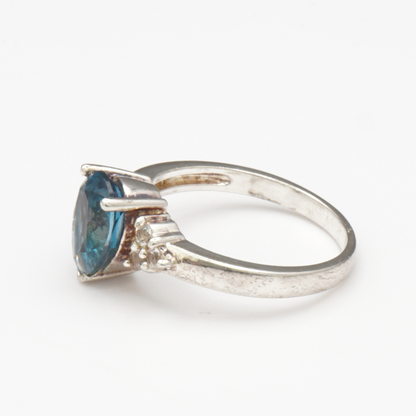 925 Silber Damenring – London-Topas