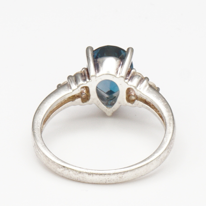925 Silber Damenring – London-Topas