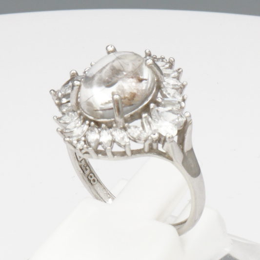 925 Silber Damen Ring mit Bergkristall aus Najaf - Durr al Najaf