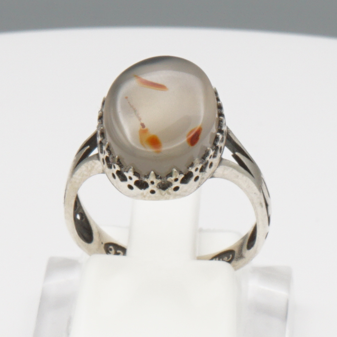 925 Silber Damen Ring mit Jemen Achat - Aqeeq Yamani
