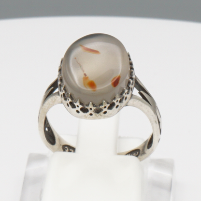 925 Silber Damen Ring mit Jemen Achat - Aqeeq Yamani