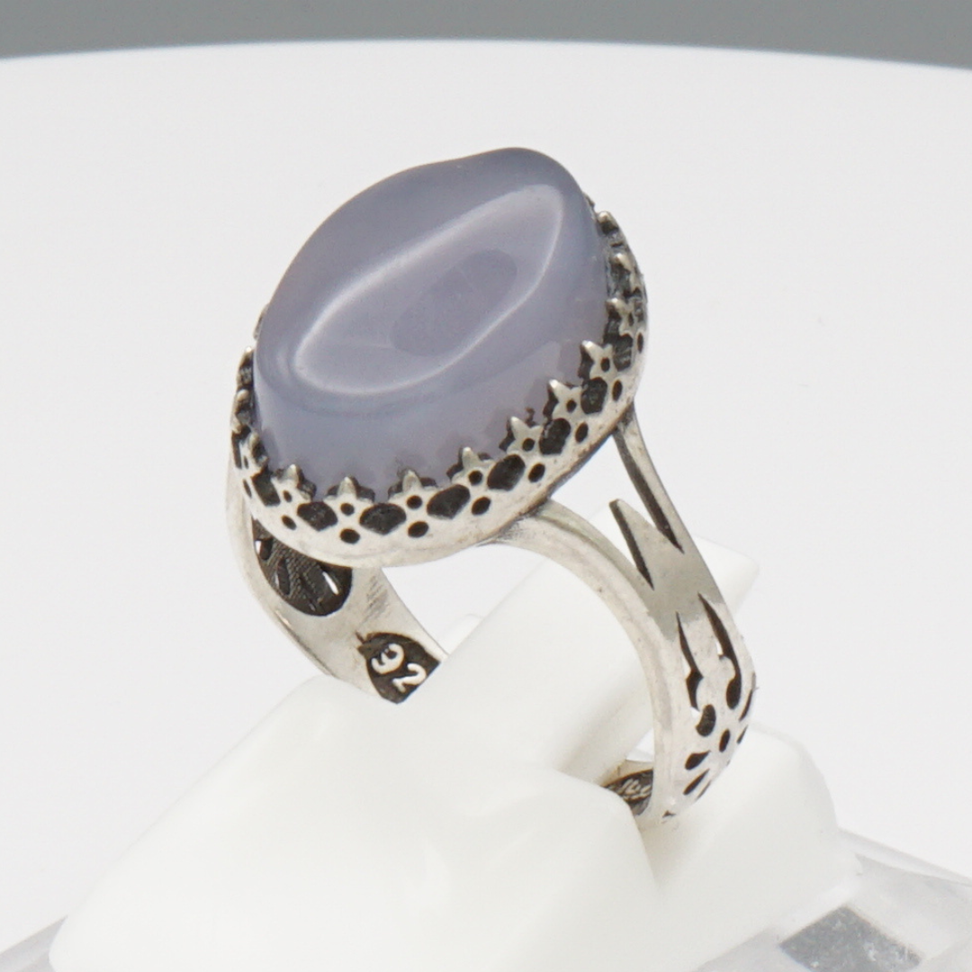 925 Silber Damen Ring mit Jemen Achat - Aqeeq Yamani