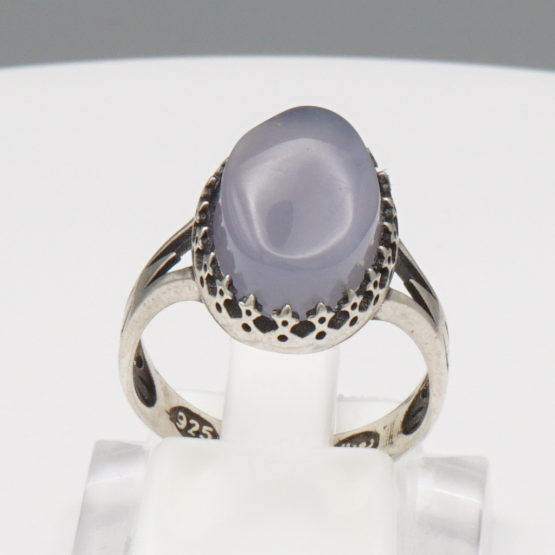 925 Silber Damen Ring mit Jemen Achat - Aqeeq Yamani