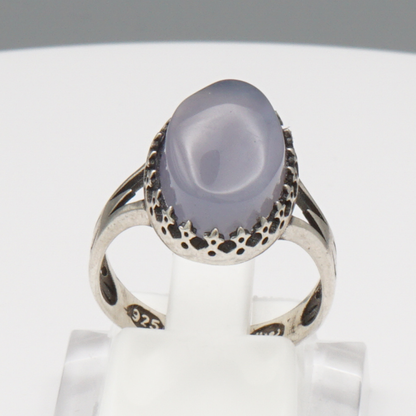 925 Silber Damen Ring mit Jemen Achat - Aqeeq Yamani