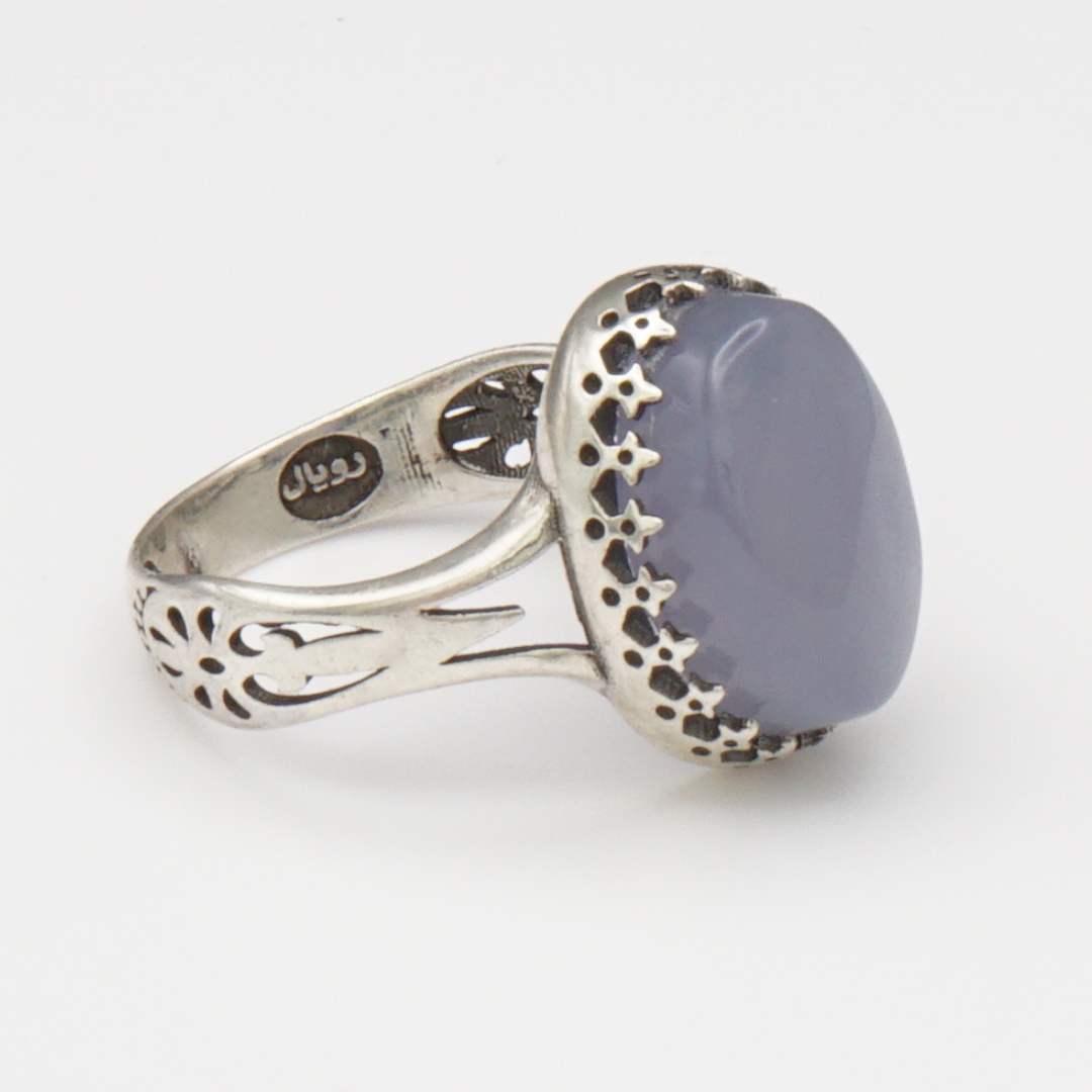 925 Silber Damen Ring mit Jemen Achat - Aqeeq Yamani