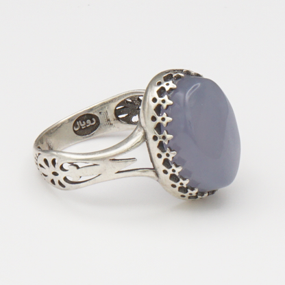 925 Silber Damen Ring mit Jemen Achat - Aqeeq Yamani