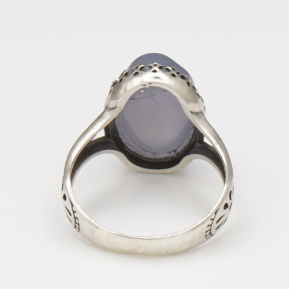 925 Silber Damen Ring mit Jemen Achat - Aqeeq Yamani