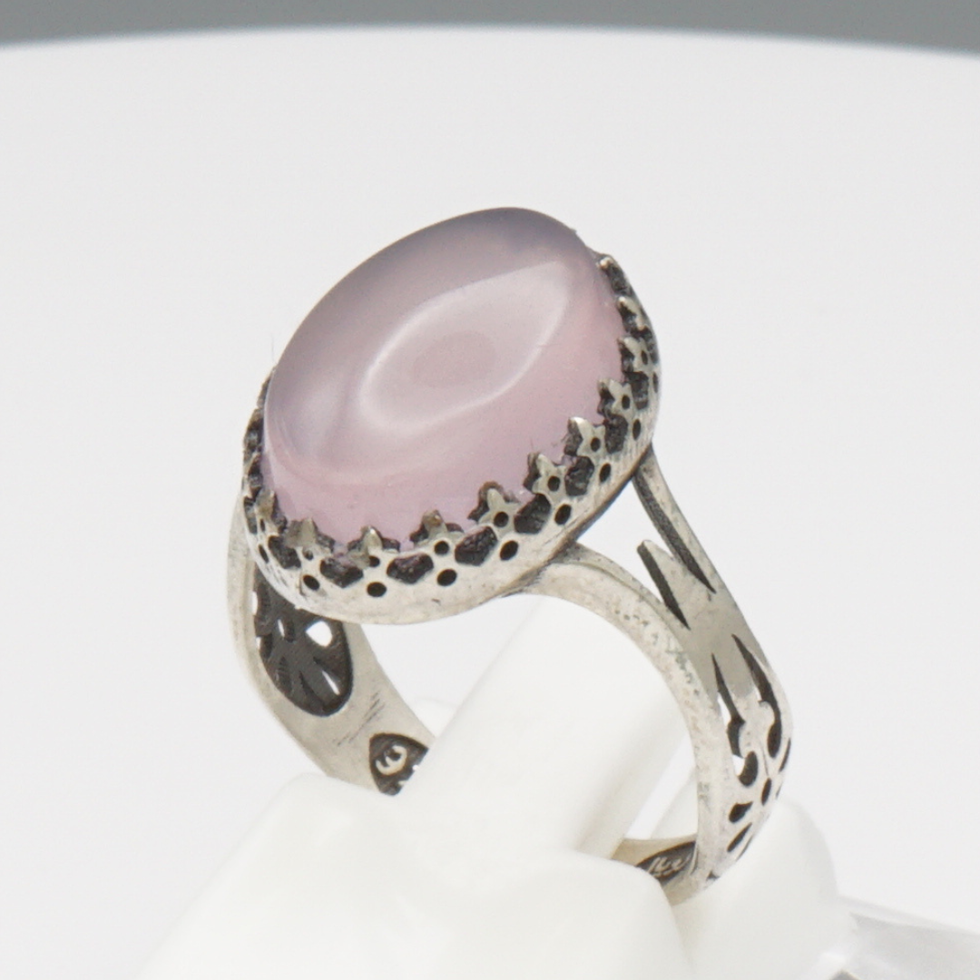 925 Silber Damen Ring mit Jemen Achat - Aqeeq Yamani