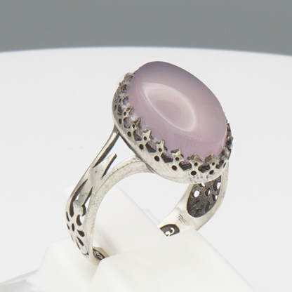 925 Silber Damen Ring mit Jemen Achat - Aqeeq Yamani