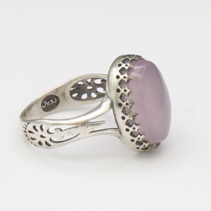 925 Silber Damen Ring mit Jemen Achat - Aqeeq Yamani