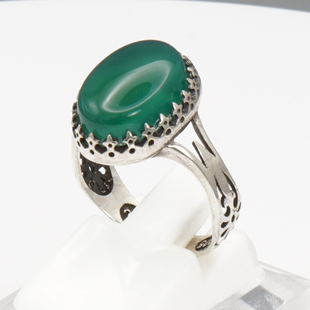 925 Silber Damen Ring mit Jemen Achat - Aqeeq Khorrasani