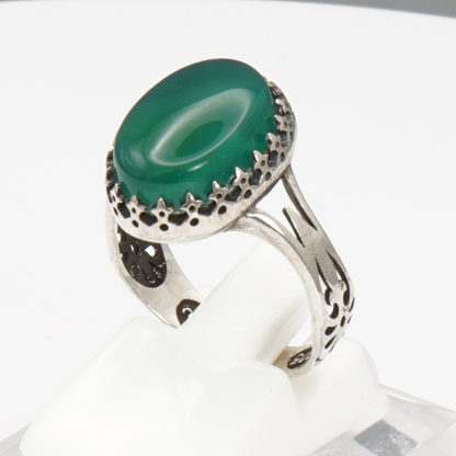 925 Silber Damen Ring mit Jemen Achat - Aqeeq Khorrasani