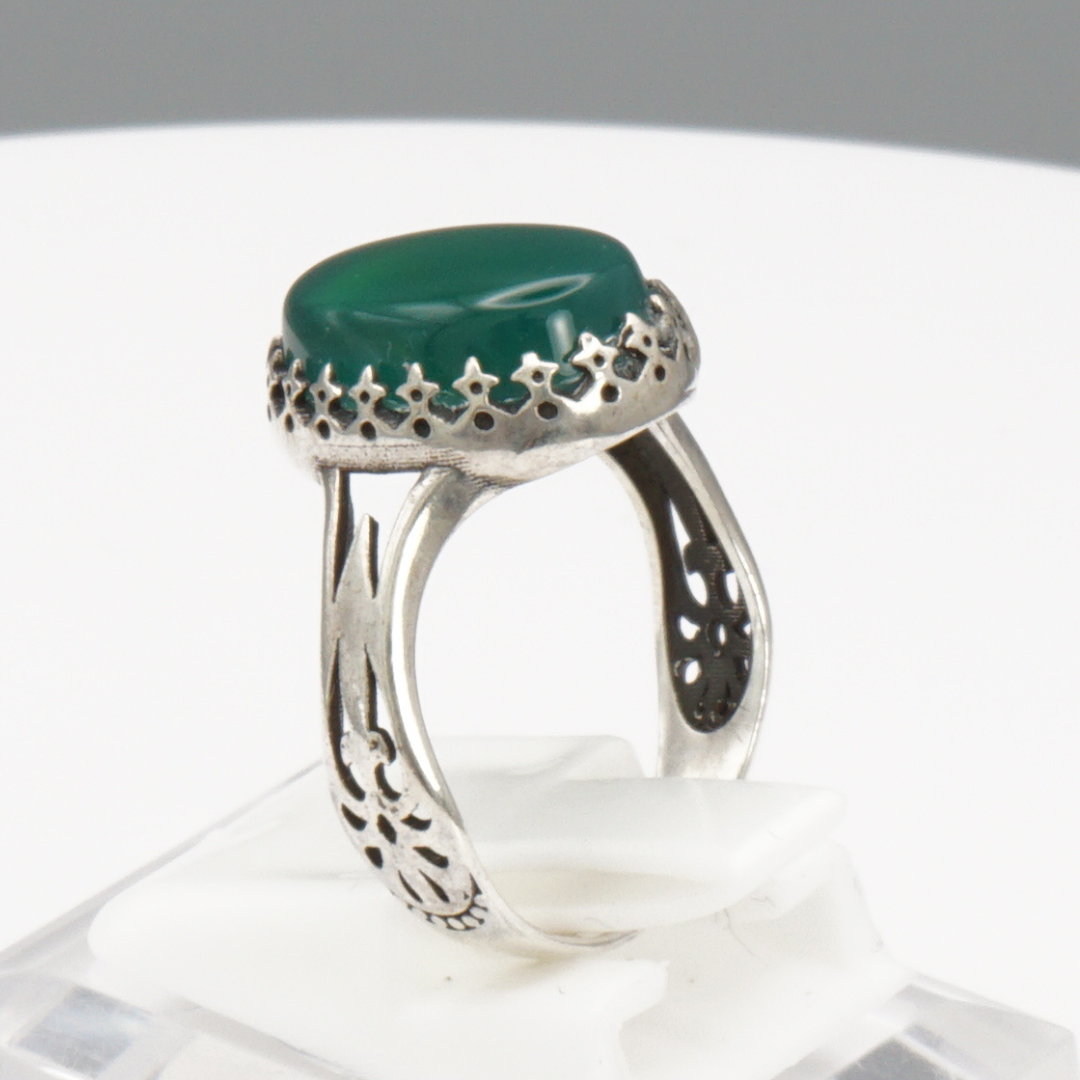 925 Silber Damen Ring mit Jemen Achat - Aqeeq Khorrasani