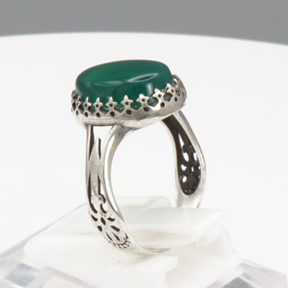 925 Silber Damen Ring mit Jemen Achat - Aqeeq Khorrasani