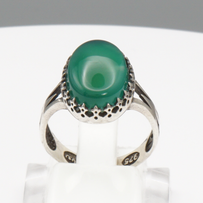 925 Silber Damen Ring mit Jemen Achat - Aqeeq Khorrasani