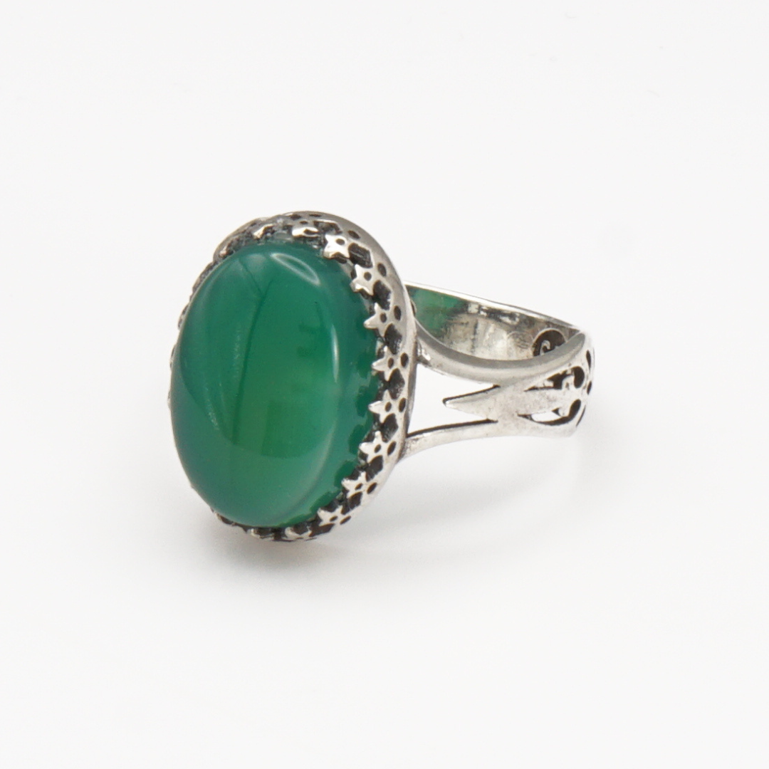 925 Silber Damen Ring mit Jemen Achat - Aqeeq Khorrasani