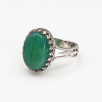 925 Silber Damen Ring mit Jemen Achat - Aqeeq Khorrasani
