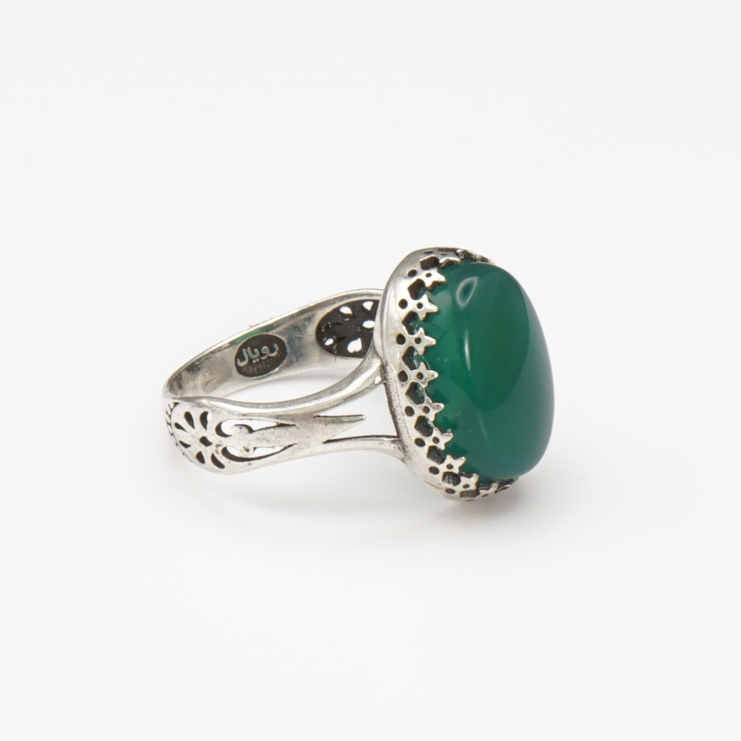 925 Silber Damen Ring mit Jemen Achat - Aqeeq Khorrasani