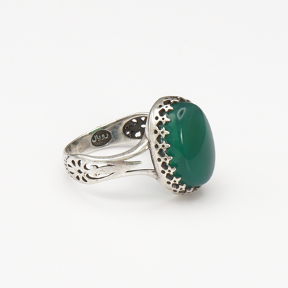 925 Silber Damen Ring mit Jemen Achat - Aqeeq Khorrasani