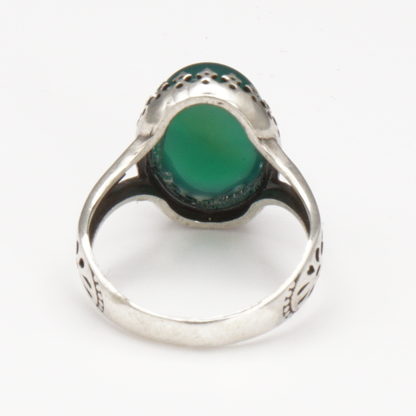 925 Silber Damen Ring mit Jemen Achat - Aqeeq Khorrasani