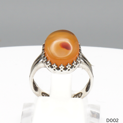 925 Silber Damen Ring mit Jemen Achat - Aqeeq Yamani
