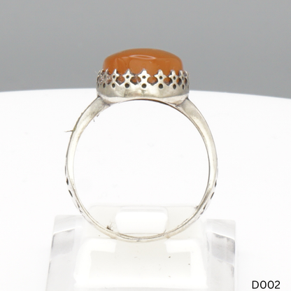 925 Silber Damen Ring mit Jemen Achat - Aqeeq Yamani