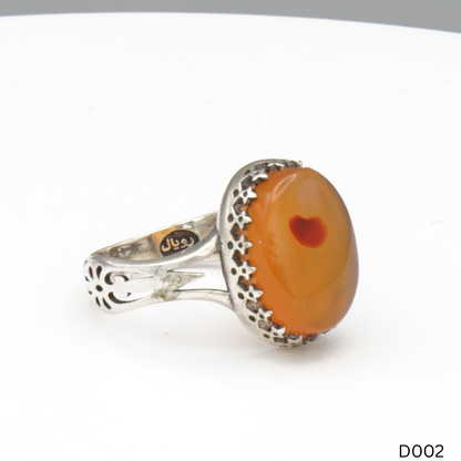 925 Silber Damen Ring mit Jemen Achat - Aqeeq Yamani