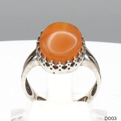 925 Silber Damen Ring mit Jemen Achat - Aqeeq Yamani
