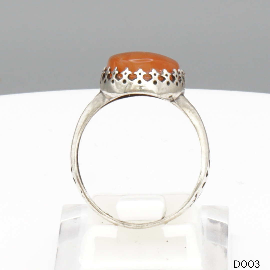 925 Silber Damen Ring mit Jemen Achat - Aqeeq Yamani