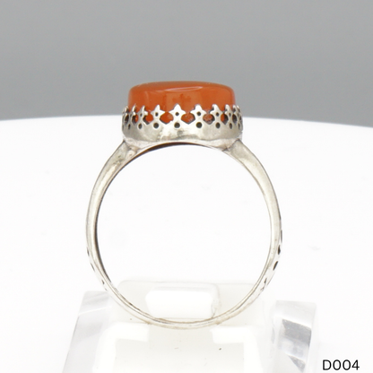 925 Silber Damen Ring mit Jemen Achat - Aqeeq Yamani