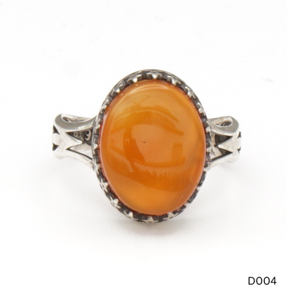 925 Silber Damen Ring mit Jemen Achat - Aqeeq Yamani