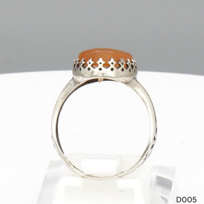 925 Silber Damen Ring mit Jemen Achat - Aqeeq Yamani
