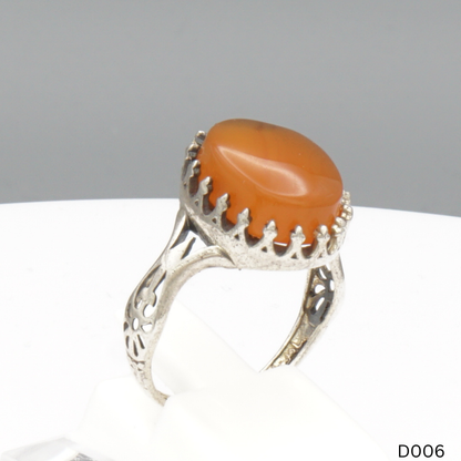 925 Silber Damen Ring mit Jemen Achat - Aqeeq Yamani