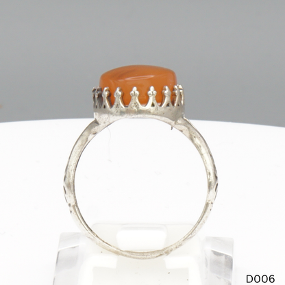 925 Silber Damen Ring mit Jemen Achat - Aqeeq Yamani