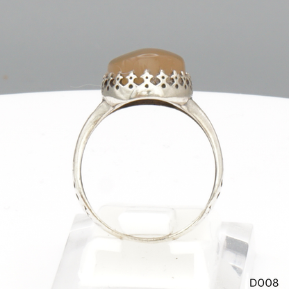 925 Silber Damen Ring mit Jemen Achat - Aqeeq Yamani