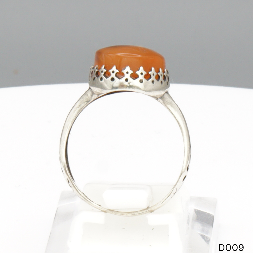 925 Silber Damen Ring mit Jemen Achat - Aqeeq Yamani