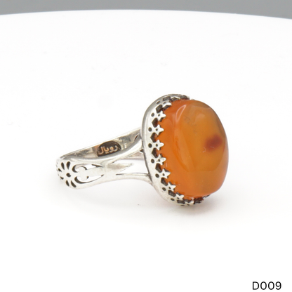 925 Silber Damen Ring mit Jemen Achat - Aqeeq Yamani
