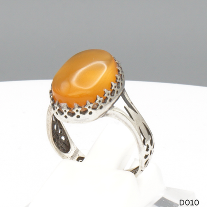 925 Silber Damen Ring mit Jemen Achat - Aqeeq Yamani