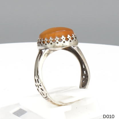 925 Silber Damen Ring mit Jemen Achat - Aqeeq Yamani