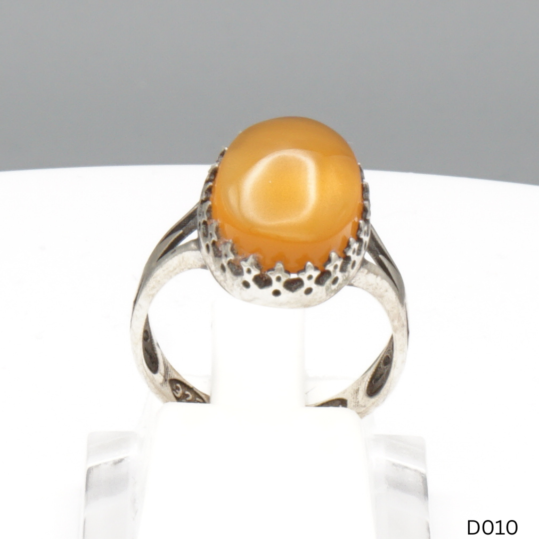 925 Silber Damen Ring mit Jemen Achat - Aqeeq Yamani