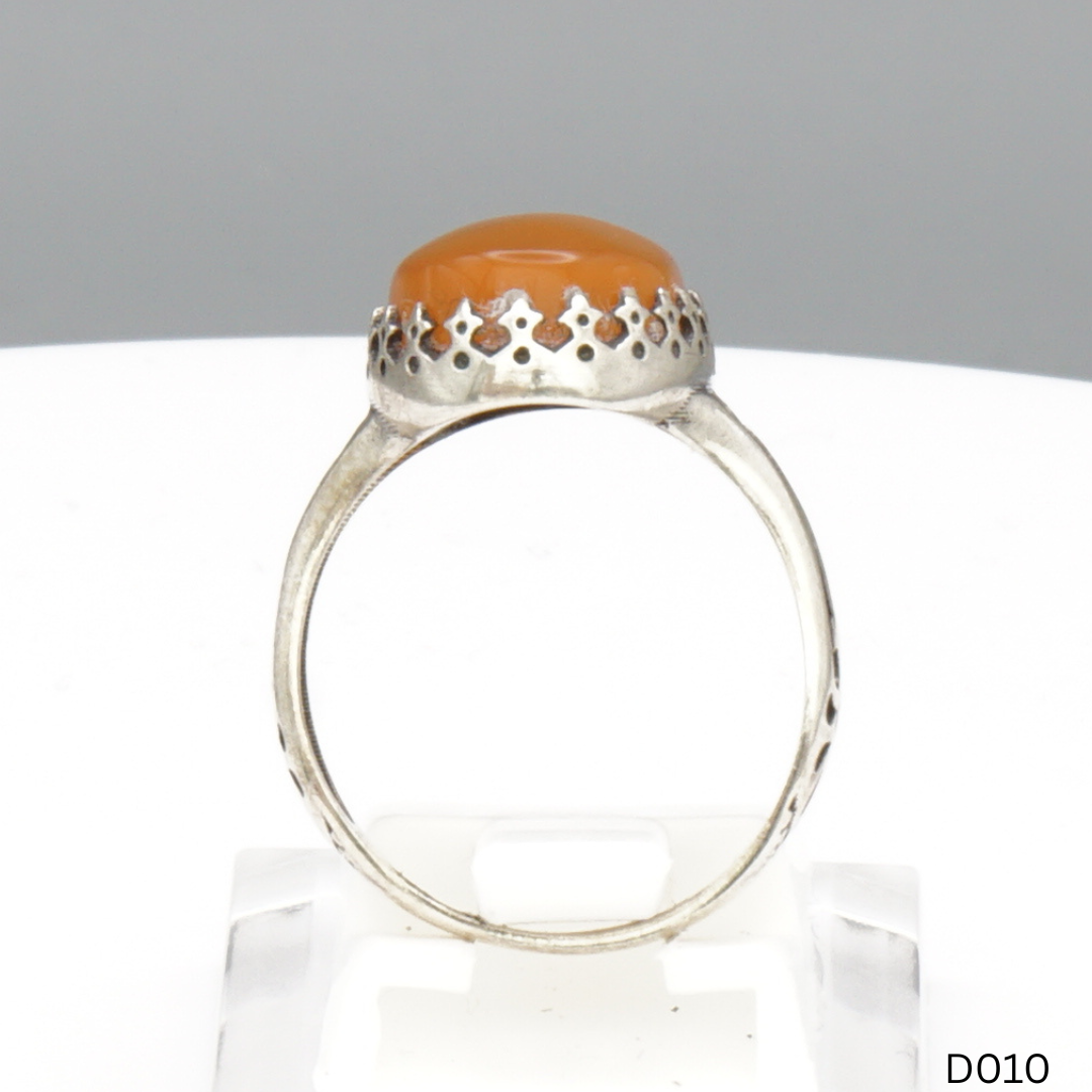 925 Silber Damen Ring mit Jemen Achat - Aqeeq Yamani