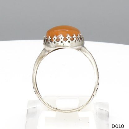 925 Silber Damen Ring mit Jemen Achat - Aqeeq Yamani