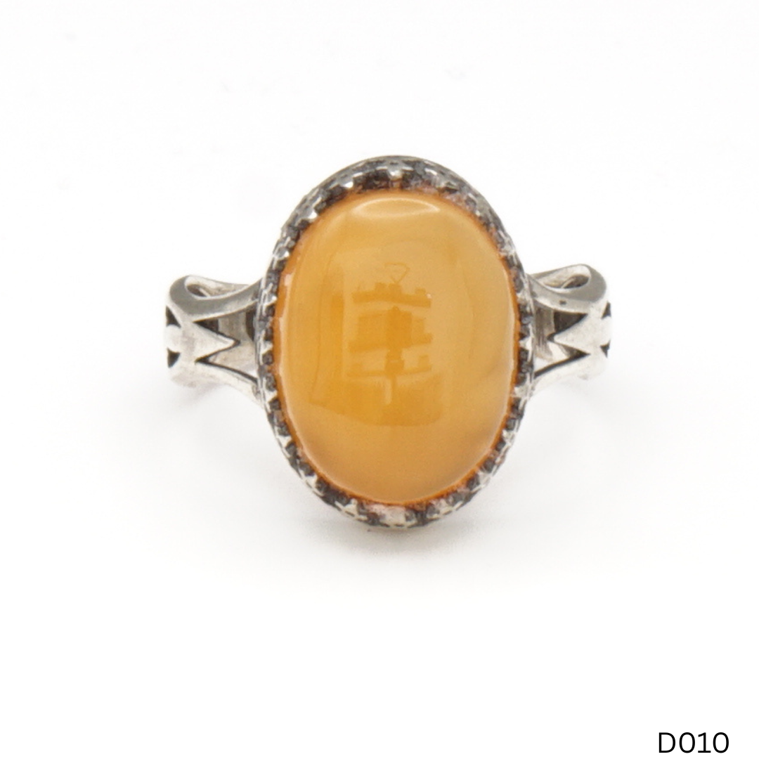 925 Silber Damen Ring mit Jemen Achat - Aqeeq Yamani
