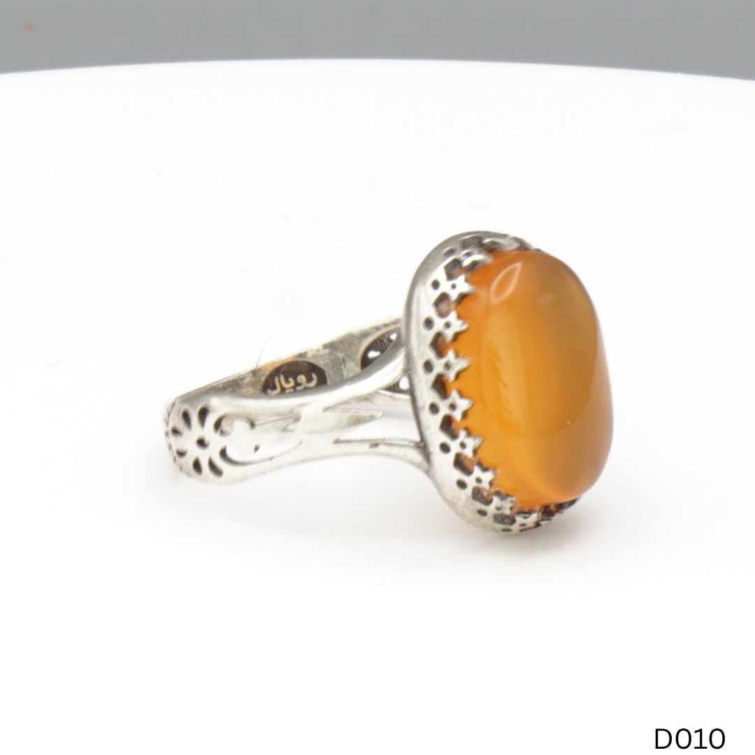 925 Silber Damen Ring mit Jemen Achat - Aqeeq Yamani