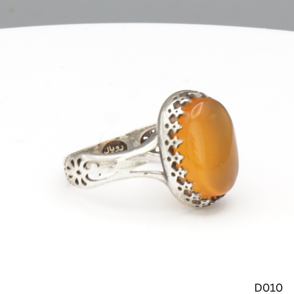 925 Silber Damen Ring mit Jemen Achat - Aqeeq Yamani