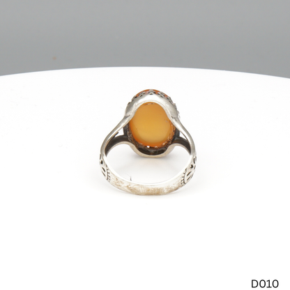 925 Silber Damen Ring mit Jemen Achat - Aqeeq Yamani