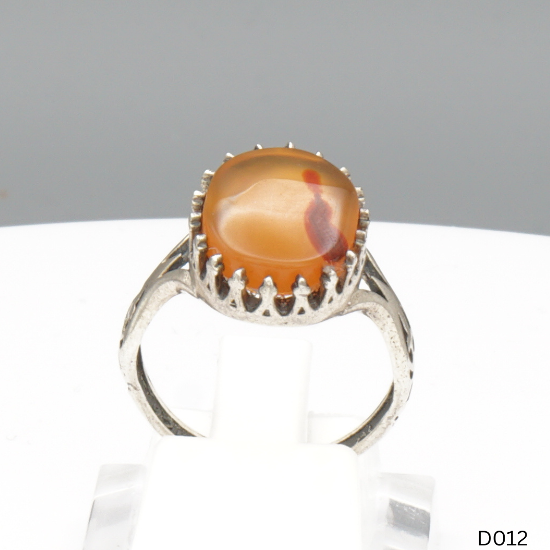 925 Silber Damen Ring mit Jemen Achat - Aqeeq Yamani
