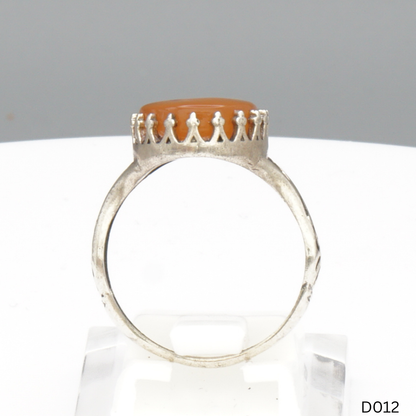 925 Silber Damen Ring mit Jemen Achat - Aqeeq Yamani