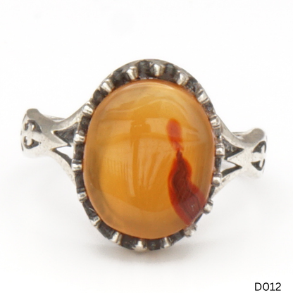 925 Silber Damen Ring mit Jemen Achat - Aqeeq Yamani